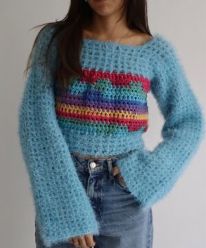 Blusa Pelúcia Azul Mescla P