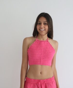Top Rosa Frente Única P